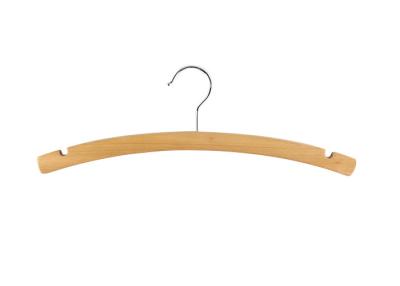 China Slim Wooden Pants Hangers With Notch , Personalized Wooden Hangers For Home for sale