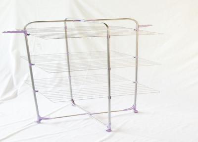 China Portable Foldable Clothes Drying Stand , Hanging Clothes Drying Rack With Shelves for sale