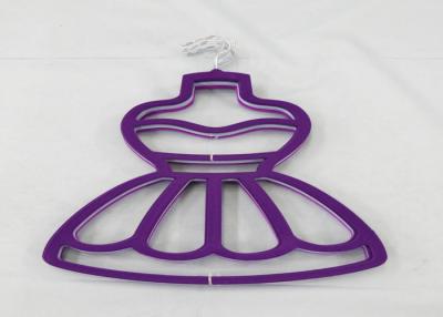 China Pink / Purple Velvet Clothes Hangers For Skirts Full Body 29 Cm Length for sale