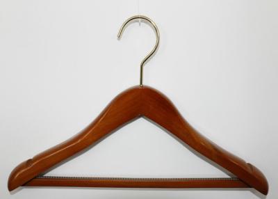 China Antislip Chinese Cherry Wood Hangers , Luxury Mens Pants Hangers Custom Logo for sale