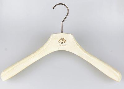 China Wash White Wooden Suit Hangers For Lady / Commercial Coat Hangers for sale