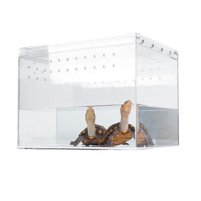 China Sustainable Transparent Watertight Reptile Feeding Box Magnetic Acrylic Reptile Cage Acrylic Reptile Box for Snake Tortoise for sale