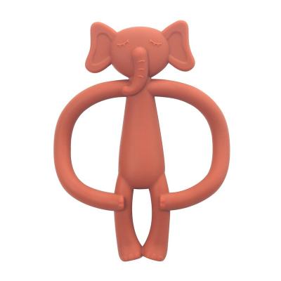 China Safe High Quality Solid Color Animal Baby Soothing Toy Teething Stick Cartoon Silicone Teether For Baby for sale