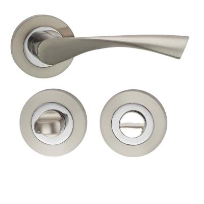 China Modern UK market lever door handle with WC button thumbturn for sale