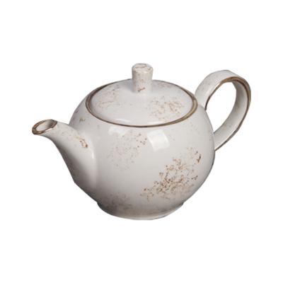 China Viable Fashion Design Flower Water Kettle Porcelain White Teapot Hotel Ceramic Tableware for sale