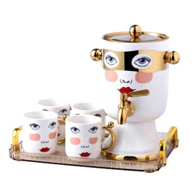 China Viable Creative Abstract Portrait Image Maker Direct Selling Coffee Mug Dish Ceramic Water Set for sale