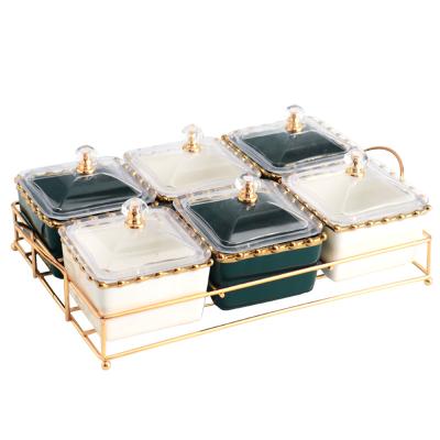 China 2 Grids 4 Grids 4 Grids 4 Grids Modern Portable Separate Portable Separate Dried Fruit Serving Bowl With Lid for sale