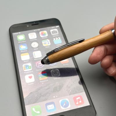 China Eco Full Size Bamboo Stylus Single Ball Pen With Engraved Logo For Touch Screen And Phone for sale