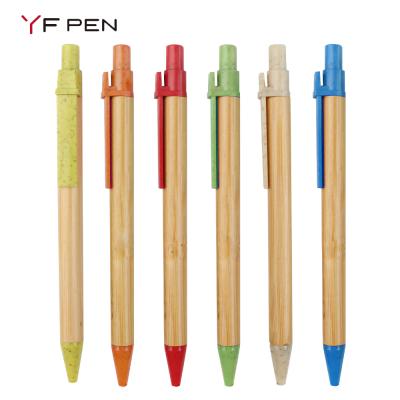 China Promotional Pen Eco Friendly Bamboo Notebook Ballpoint Pen with Printed Logo or Engraved Logo for Promotion Event or Business Meeting Gifts for sale