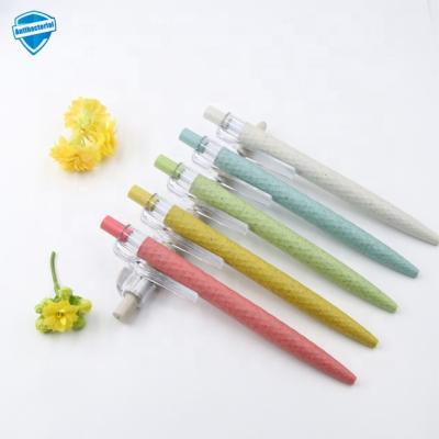 China New Promotional Pen 2022 Wheat Straw Pens With Custom Logo For Promotion And Marketing Recycled Plastic Pens for sale