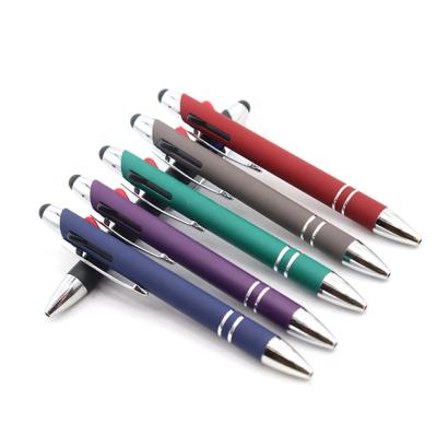 China Phone Screen Protector/Phone/Smart Metal 3 Colors in 1 Pen Multi Colors with Engraved Logo and Rubber Stylus for Mobile Phone Screen for sale