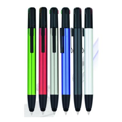 China Smart Phone Pad/Phone/Screen 4 In 1 Multicolor Multicolor Metal Tip Pen Aluminum Barrel Pen With Customize Laser Logo for sale