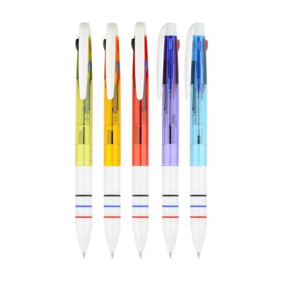 China Hot Sale Korea Normal White Barrel Plastic Multicolor 3 In 1 Pen For Promotional 0.5mm Pens Multicolor Inks for sale