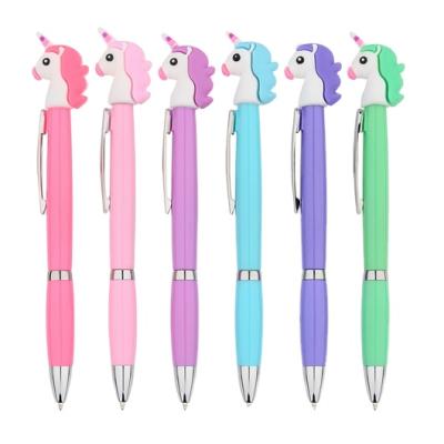 China Novelty Ball Pen Plastic Stationery Unicorn Cute Kawaii Animal Pens for sale