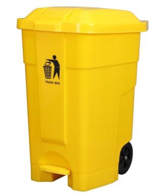 China Medical Waste bin with pedal and weehls 50liters for sale