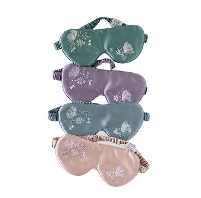 China Anti-puffiness fashion eye mask luxury silk mulbery silk eye mask 100% embroidered eye mask for beauty for sale