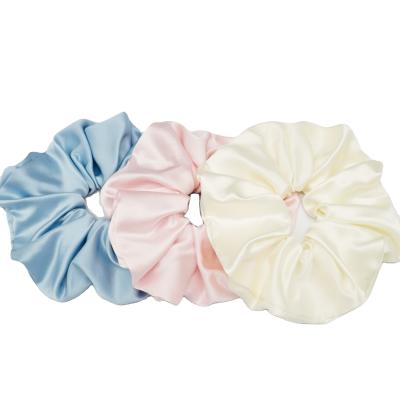 China 2021 factory price fashionable custom silk headband scrunchies pink width eco-friendly scrunchies 16mm 7cm tall for sale