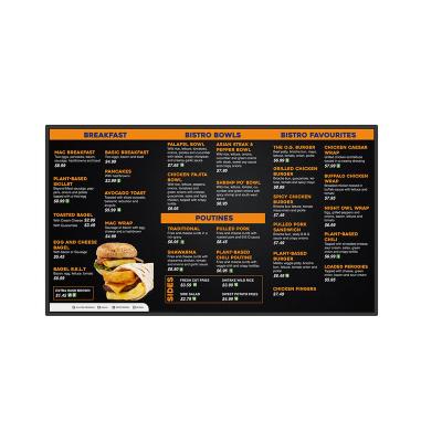 China 43inch menu digital board android digital signage for restaurant hotel 43inch for sale