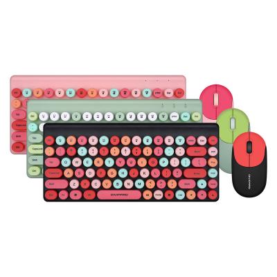 China Radio 2021 New Design Colorful Round Button Keyboard and Wireless Keyboard Mouse Set for sale