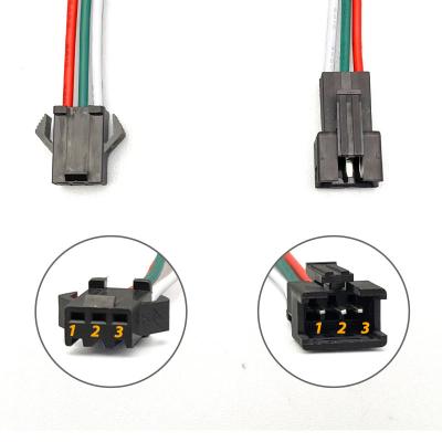 China Electronic Led Lamp Strip SM 3pin 18cm Light Male And Wire Harness Female JST Plug Terminal Cable Connector for sale