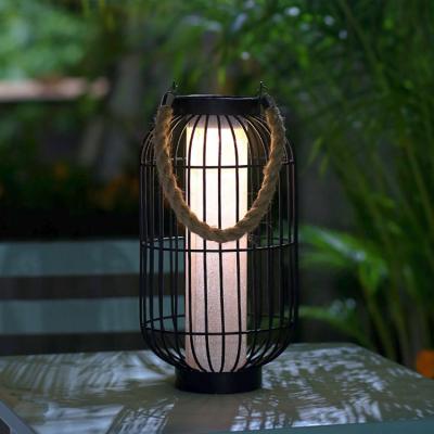 China Outdoor Solar Led Outdoor Camping Solar Portable Outdoor Hanging Metal Tent Lanterns China Patio Lamp Waterproof Portable Light Lantern for sale