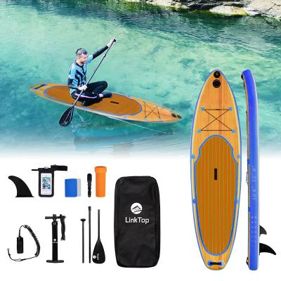 China PVC Customize 2022 Custom Wood Grain Style Paddle Board Surfing Standing Tavola Gonfiabile Paddleboard SUP for sale