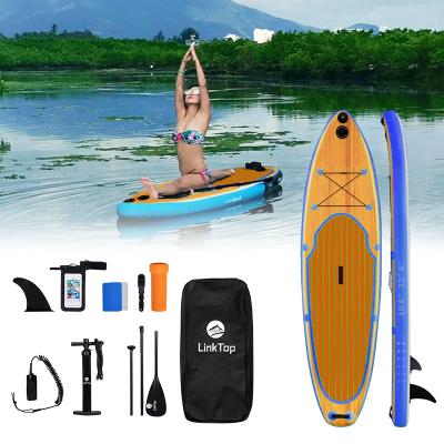 China PVC Customize Grain Wooden EVA SOUP Paddleboard All Around ISUP Board Water Yoga SIP Inflabl Swimming Paddle Board for sale