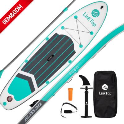 China Wholesale Unisex Stand Up Paddle Board All Around Inflatable SUP Young With Double Action Pump, Paddle, Backpack Safe Leash for sale