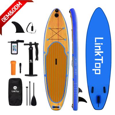 China 2022 Popular Manufacturer Unisex Wooden Inflatable Stand Up Paddle Board Wood Stand Unisex Premium Paddleboard Grain for sale