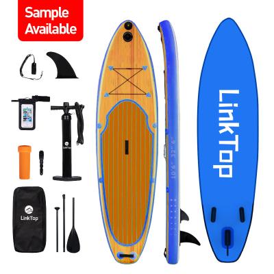 China New Design Paddleboard Unisex Sip Up Paddle Board Wood Grain Design Support Custom Production Inflatable Rack for sale