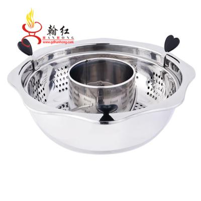 China Hanhong Durable Stainless Steel Pot Thickening Rotary Elevating Hot Pot In Pot Commercial for sale