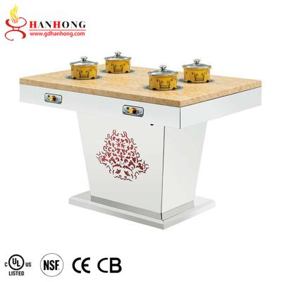 China Table One Person Use One Person Rotating Marble Hot Pot Table for sale