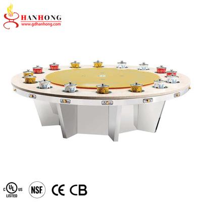 China Rotating Table Top Catering Large Professional Hot Pot Tables For Restaurant for sale