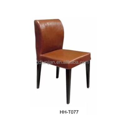 China Dining chair hanhong look wholesale luxury scandinavian nordic style red dining chair with PU leather patchwork and wooden furniture from Alibaba for sale