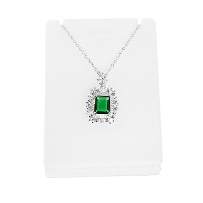 China New come FASHIONABLE 925 Sterling Silver Gemstone Necklace Pendant Emerald Jewelry for women 2021 for sale