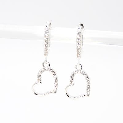 China 925 Sterling Silver OEM Jewelry Factory 2021 New Heart Ethnic Silver Earrings Long Statement Earrings for sale