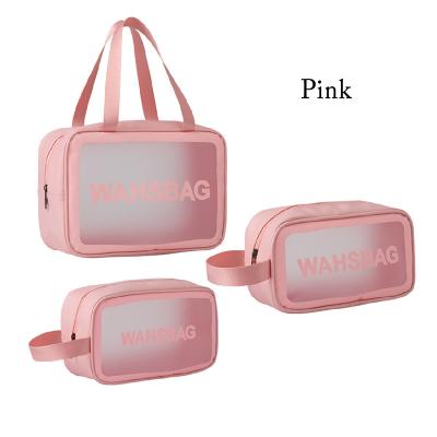 China Fashion Travel Waterproof Transparent Bag PVC Cosmetic Bag Set 3 for sale