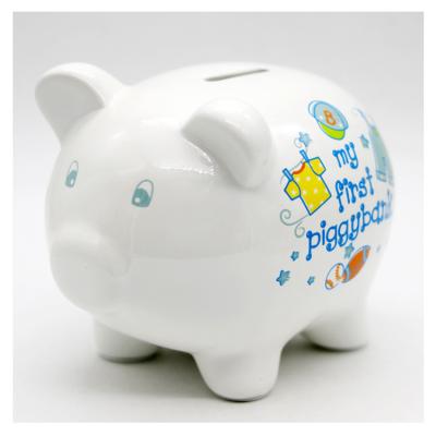 China Eco-Friendly Wholesale Animal Custom Ceramic Kid Piggy Bank Pig for sale