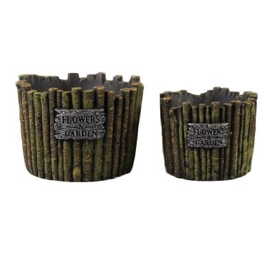 China Cartoon Cement Bamboo Finish Clay Mini Concrete Garden Plant Pots Flower for sale