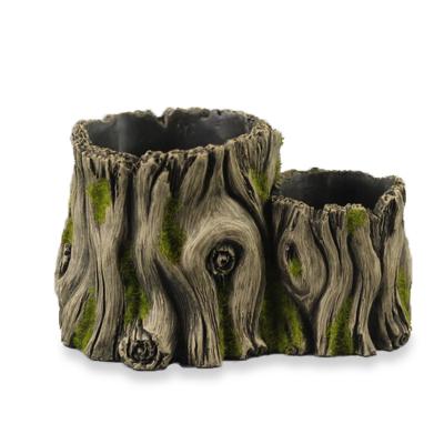 China Wholesale Creative Hole Garden Cartoon Tree Cement Bonsai Succulent Flower Pot for sale