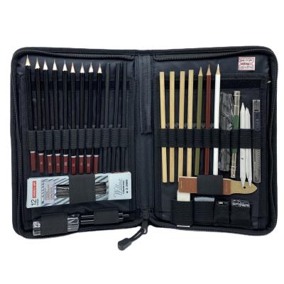 China 51 Pcs Environmental Friendly Professional Essential Artist Tool Kit Drawing Charcoal Pencil Art Set Sketching Drawing Class for Artist, Student for sale