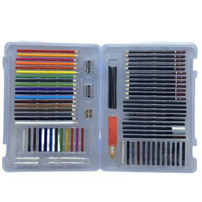 China Hot Sale 76pcs Art Set Multifunctional Art Drawing Sketching Tool Kit Sketching Pencil Set Art Supplies for Artist Student for sale