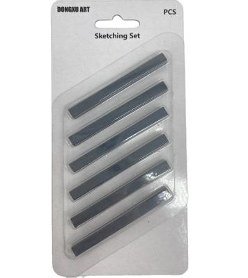 China Eco-Friendly 6pcs Gray Compressed Charcoal Sticks Artist Set Sketching Drawing Tools Tool Kit for sale