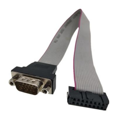 China OEM Electronic ODM Pitch 2.54mm 2x8P IDC to 15P HDB DVI VGA Male UL2651 AWG28 Flat Ribbon Cable Assembly for sale