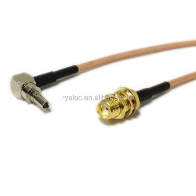 China RG316 RF Device Cable With CRC9 Plug To SMA Jack Female RF Jumper / Pigtail Cable Assembly for sale