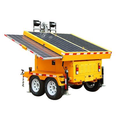 China 1840w Residential Mobile Solar Light Trailer With 400w Led Lights In Orange For Parking Lot for sale