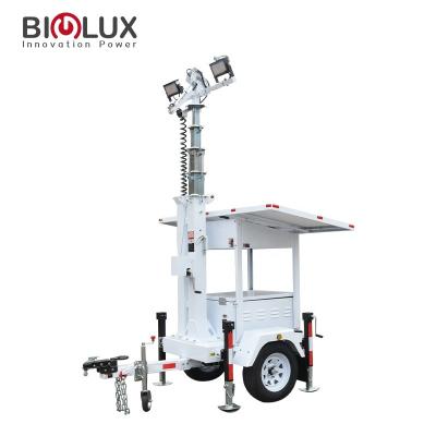 China BIGLUX 2023 Latest Customizable 435W Mobile Solar Light Tower Residential For Construction Site Parking Lot Trailer Solar Factory Direct for sale