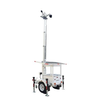 China High quality and low price mobile high wattage residential solar tower for lighting and surveillance light tower surveillance tower for sale