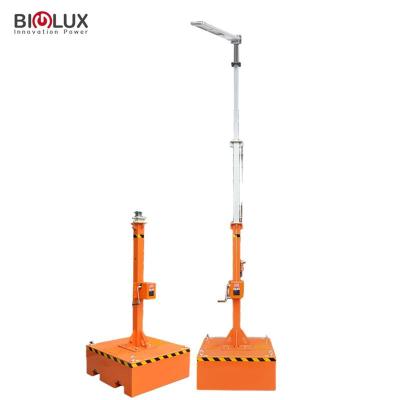 China Garden Mobile Galvanized Steel Telescopic Pole With Forklift Holes For Solar LED Street Light for sale