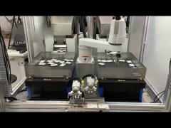 assembly line for electric socket with gantry mechanism for turn over